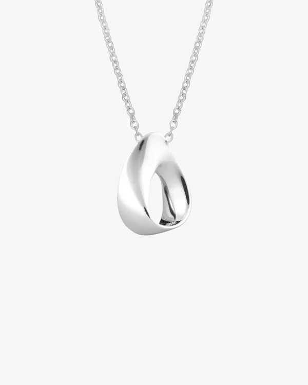 Aqua swirl small necklace silver