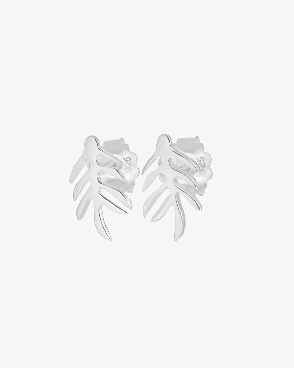 Autumn Leaf drop studs silver