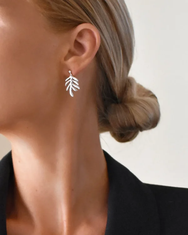 Autumn Leaf studs silver