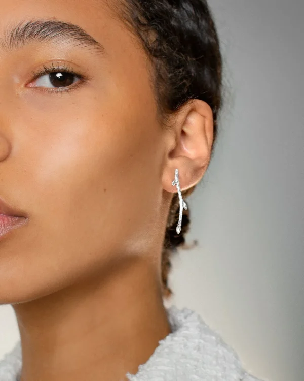 Branch earrings silver