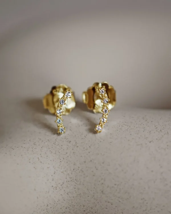 Diamond Sky fall studs gold