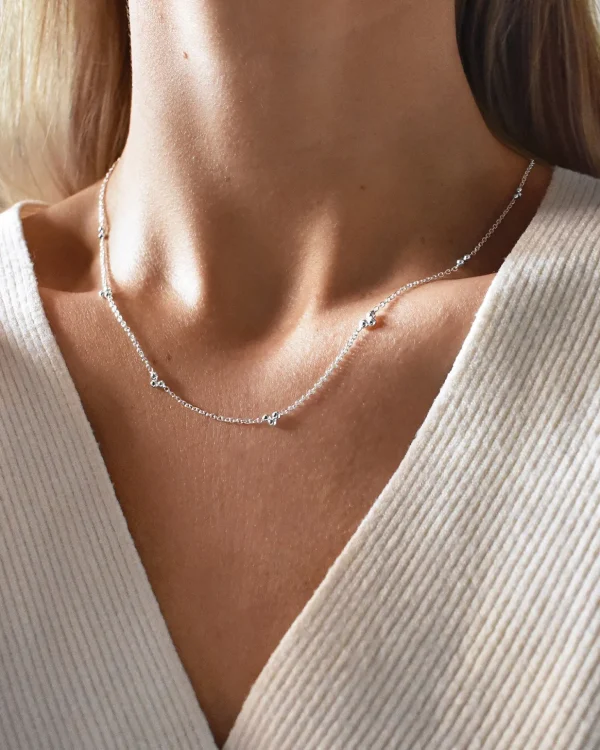 Drops full necklace silver