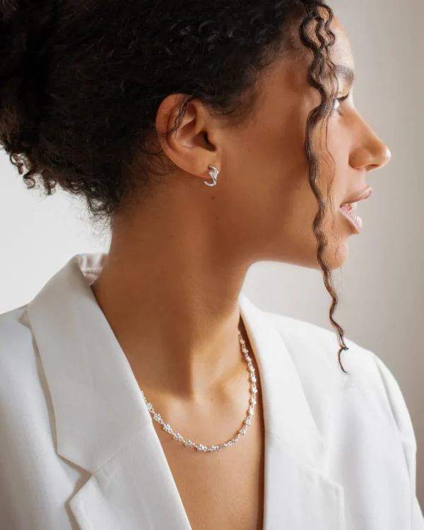Empower drop chain necklace silver