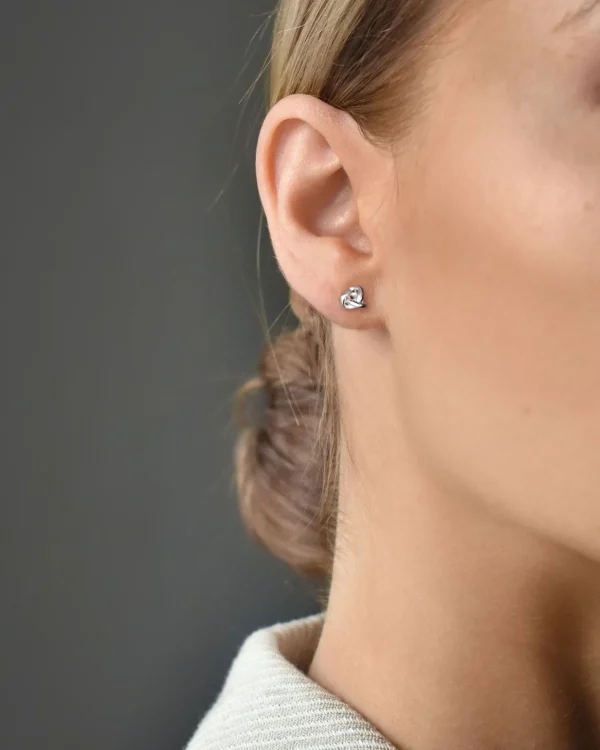 Le Knot drop studs silver