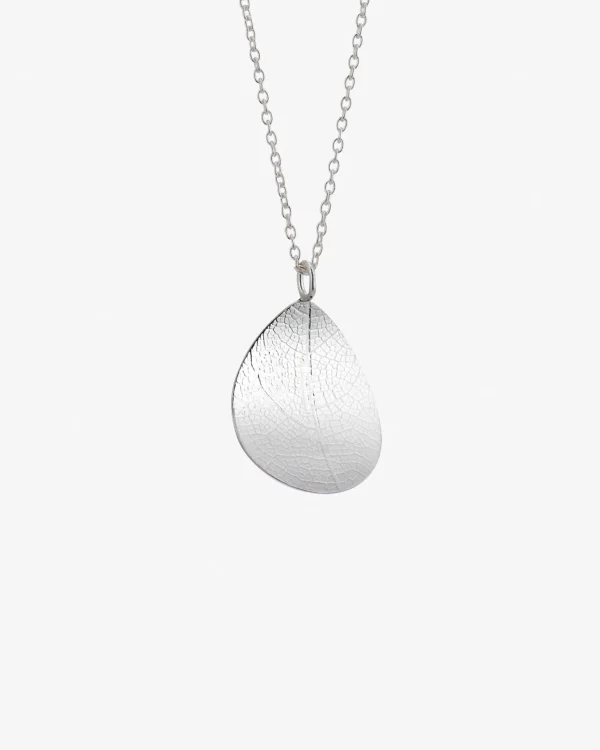 Leaf single necklace silver