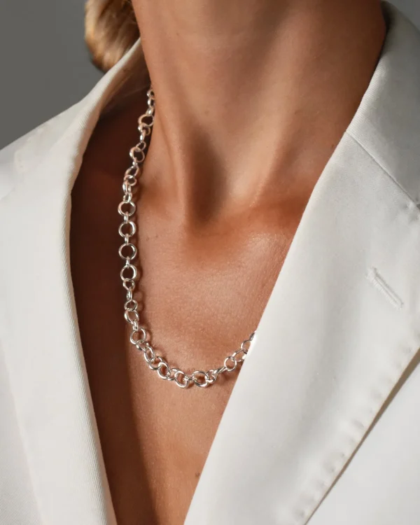 Les Amis drop chain necklace silver