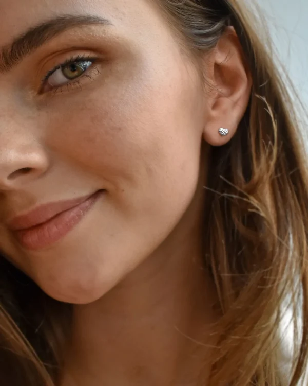 Love bubble studs silver