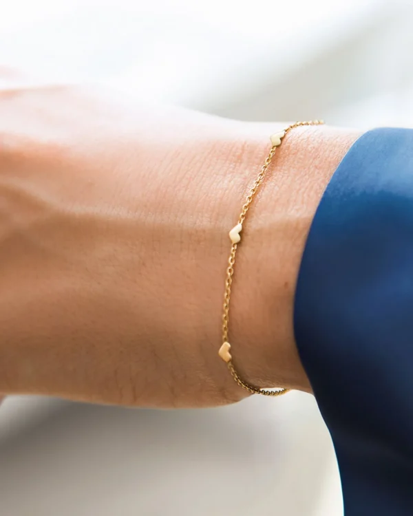 Loving Heart drop full bracelet gold