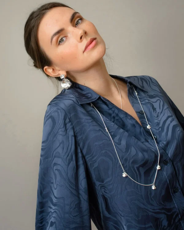 Pacific necklace long silver
