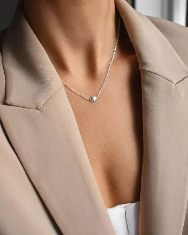 Stardust drop necklace polished silver
