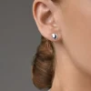 Stardust drop studs polished silver