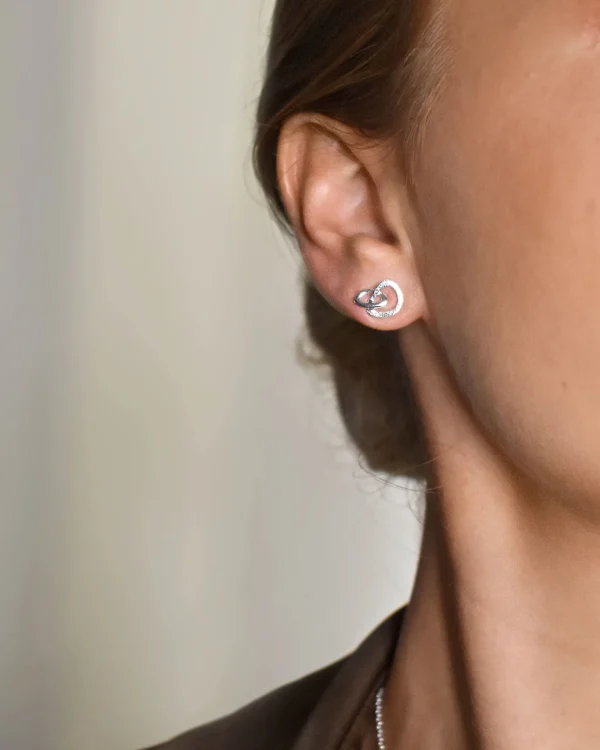 Together drop studs silver